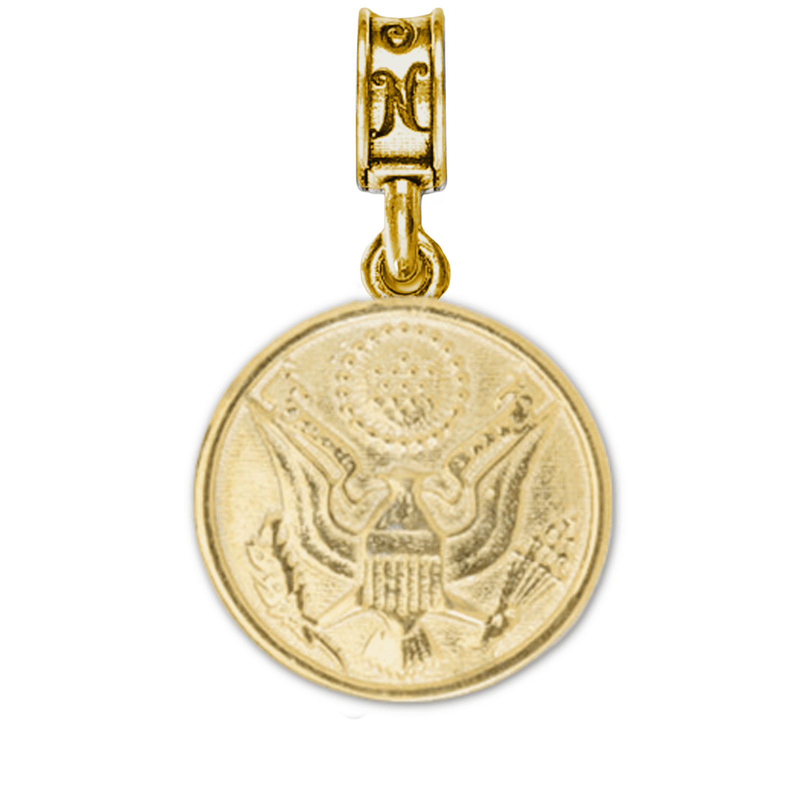 Army Gold Button Charm