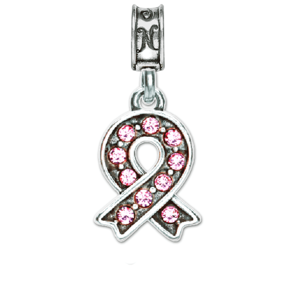 Pink Breast Cancer Awareness Ribbon Charm