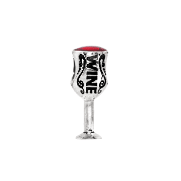 Wine Glass Bead Charm Red