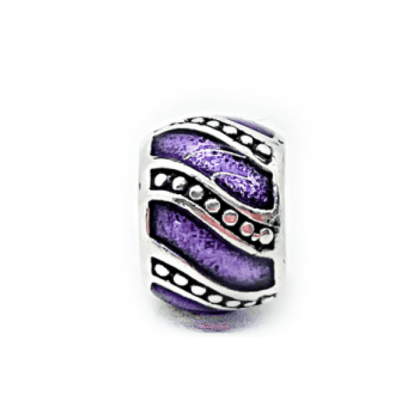 Swirl Purple Bead Charm