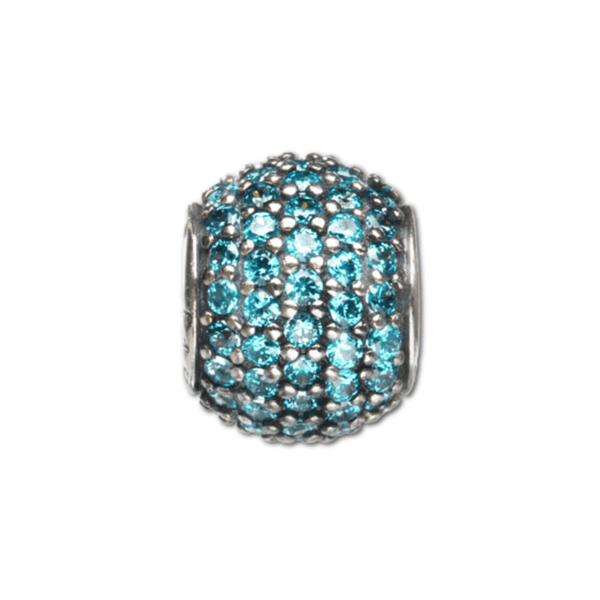 Light Blue Petite Pave Bead Charm