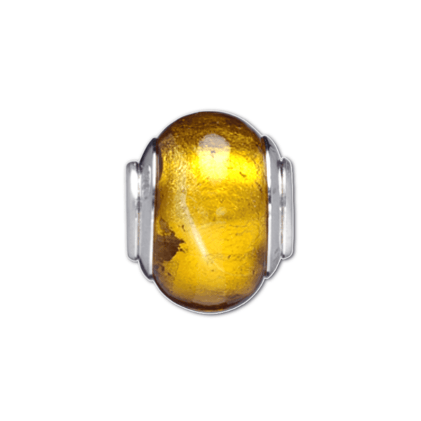 Mother Earth Amber Glass Bead Charm