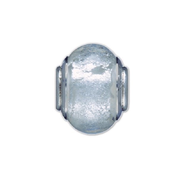 Silvered Snow Glass Bead Charm