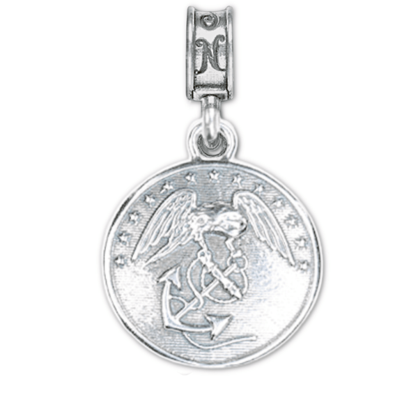 Marine Corps Silver Button Charm