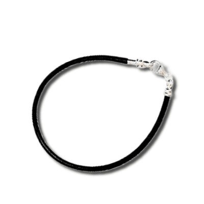 Leather Cord, Black Charm Bracelet