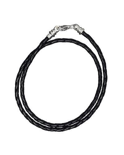 Necklace - Braided Leather, Black