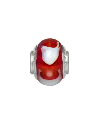 Heart Red Swirl Bead Charm