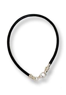 Leather Cord, Black Charm Bracelet